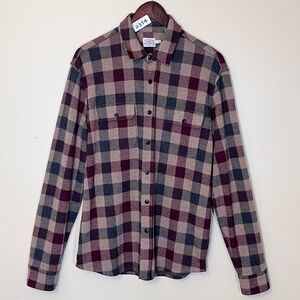 Faherty Legend Flannel Button Down Sweater Shirt - Men's Size M - Tan